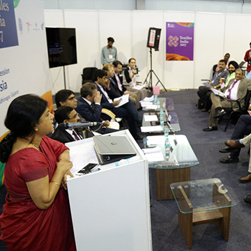 National Textile Corporation Limited CMD Shri P. C. Vaish, Director(Fin) Dr. Anil Gupta and officers participated in the country session for Russia during the program organized for different countries in the mega exhibition Textiles India 2017.  